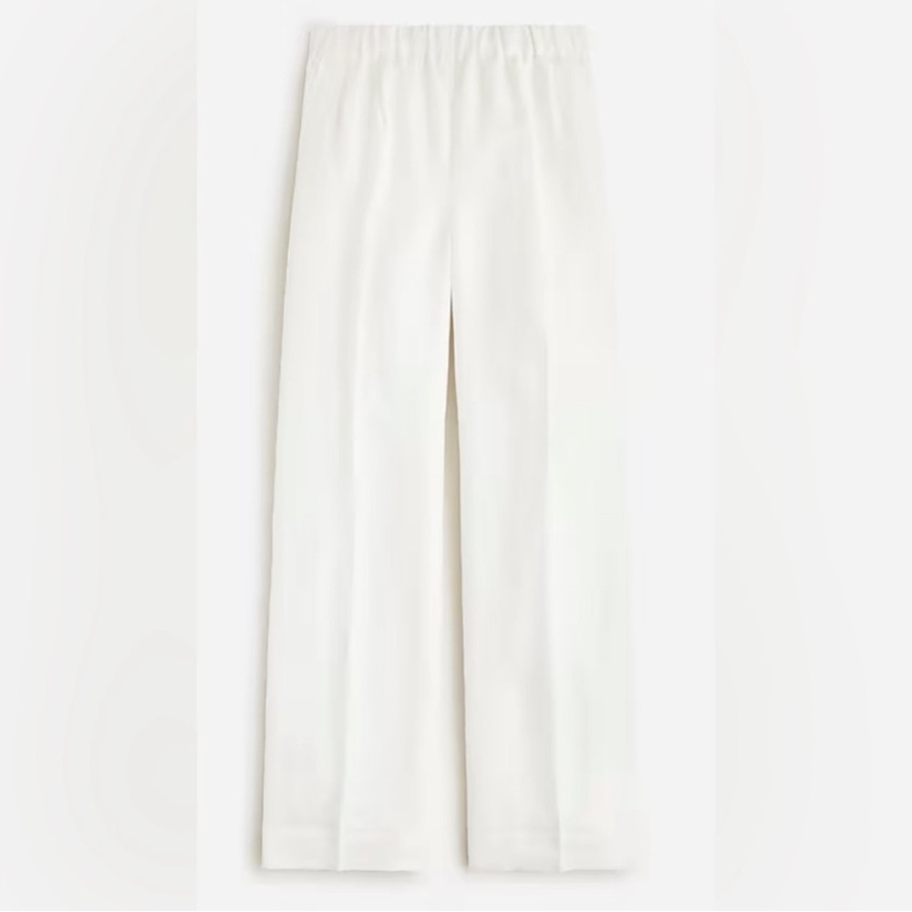 NWT Jcrew Pleated pull-on pant in linen-cupro blend SZ L BZ700
